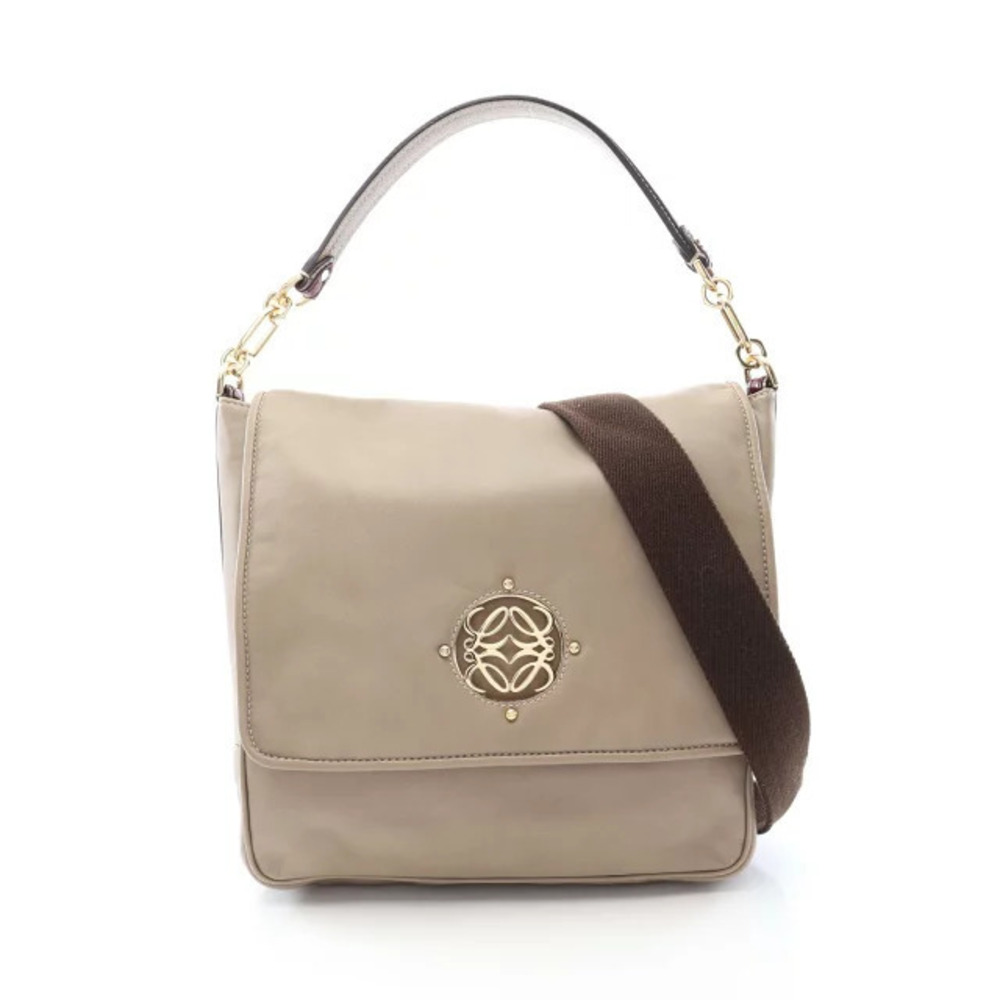 Loewe Maia Anagram Shoulder Bag Leather Beige Cream